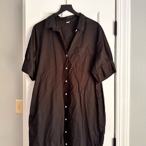 Woman’s Black Button-Up Dress